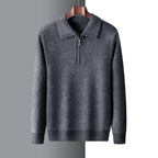Cashmere Blend Regular Fit Quarter-Zip Trui Voor Mannen