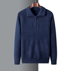 Cashmere Blend Regular Fit Quarter-Zip Trui Voor Mannen