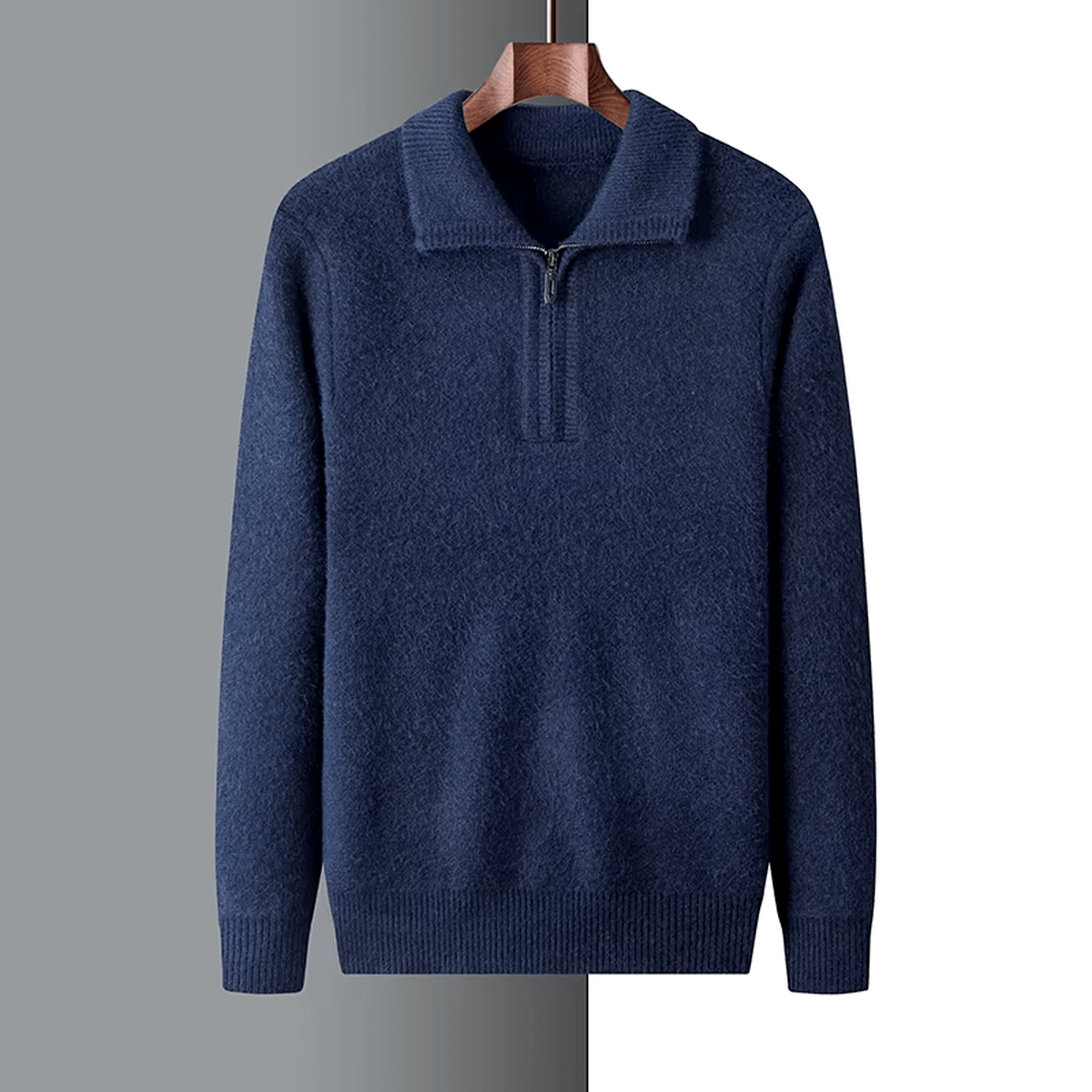 Cashmere Blend Regular Fit Quarter-Zip Trui Voor Mannen