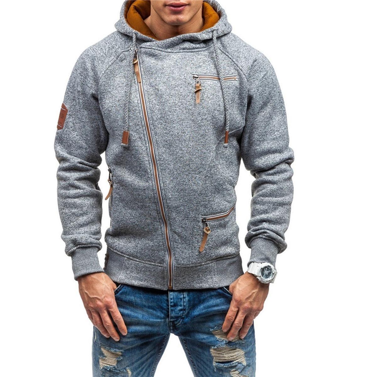 Casual Fleece Hoodie voor Mannen met Zakken en Verstelbare Capuchon
