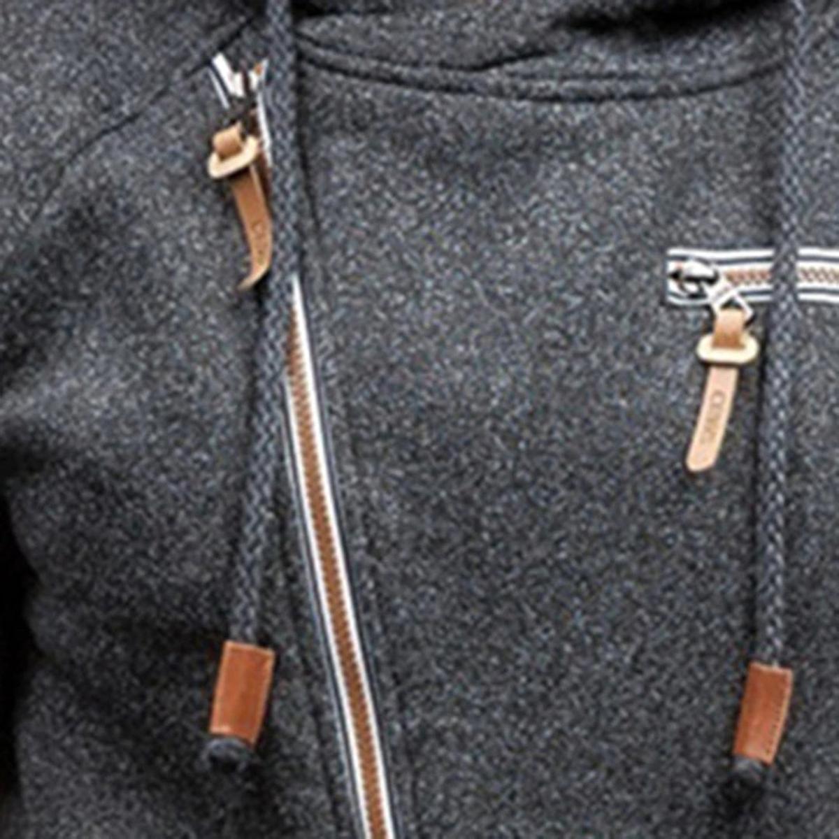 Casual Fleece Hoodie voor Mannen met Zakken en Verstelbare Capuchon