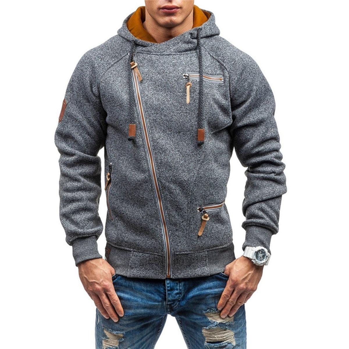 Casual Fleece Hoodie voor Mannen met Zakken en Verstelbare Capuchon