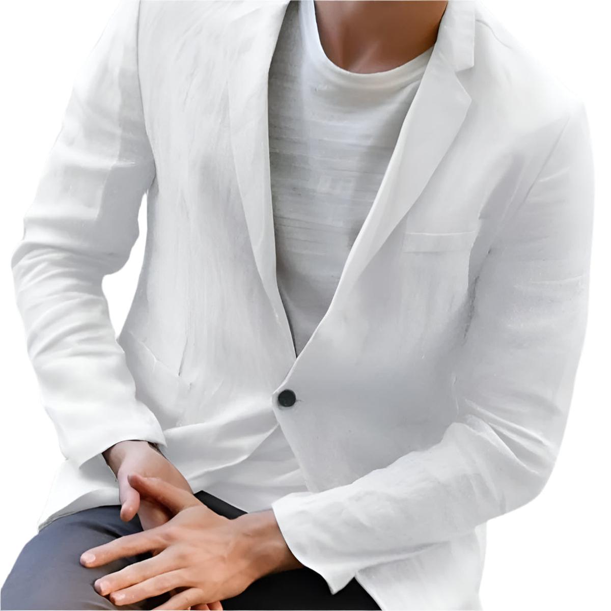 Casual Linnen Blazer Voor Mannen, Lichtgewicht En Ademend, Perfect Voor Elke Gelegenheid