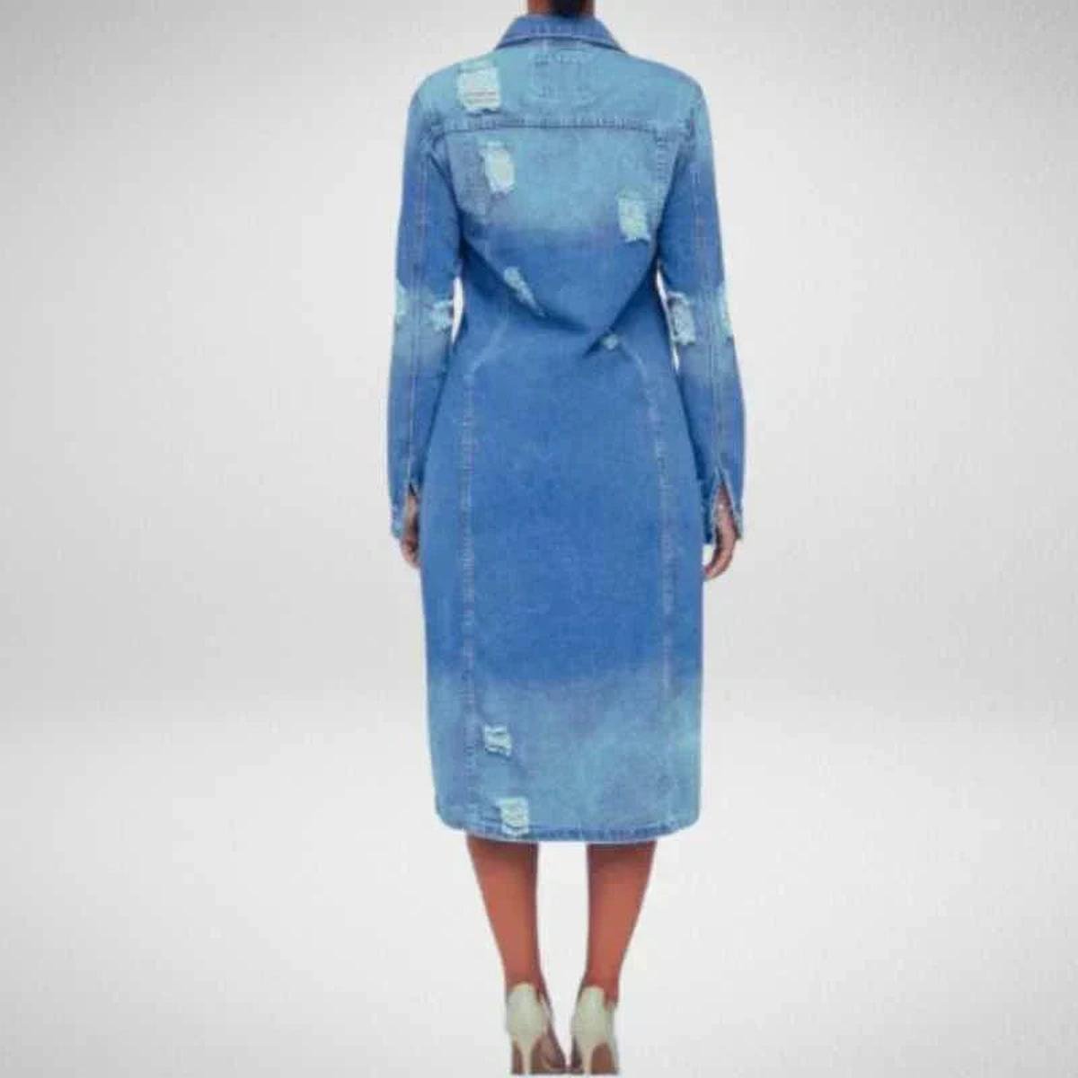 Chic Lange Denim Overjas Voor Elke Gelegenheid