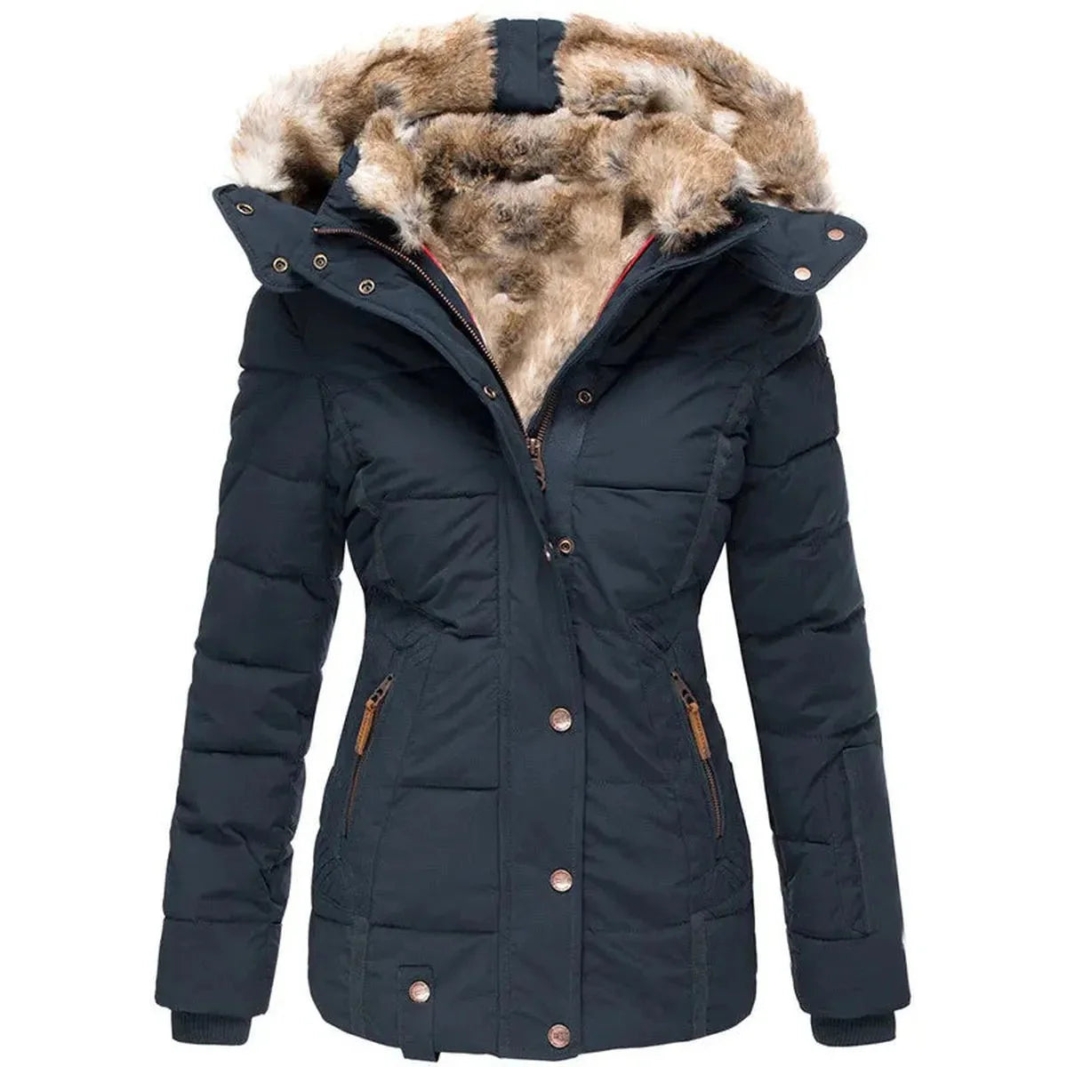 Chic Lange Mouwen Capuchonjas Van Wolmix Voor Dames