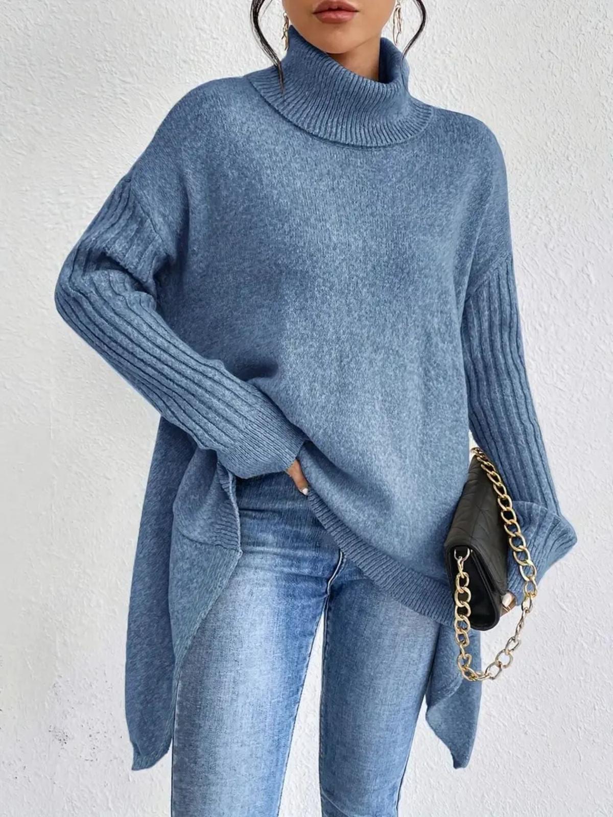 Chic Oversized Coltrui met Asymmetrische Zoom voor Herfst en Winter