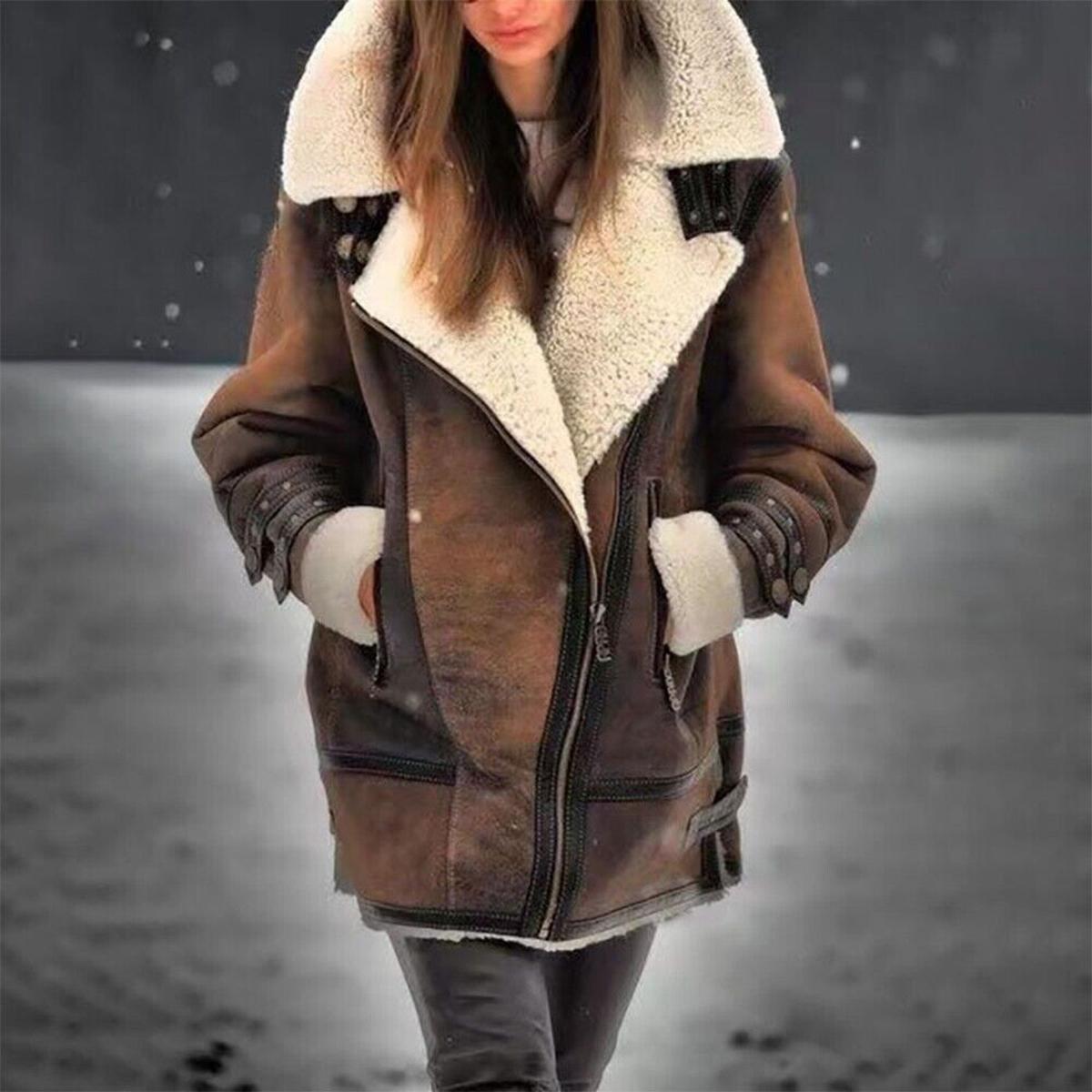 Chique Dames Casual Middellang Winterjas