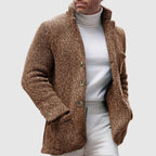 Chunky Gebreide Cardigan Met Opstaande Kraag Voor Mannen