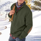 Comfortabele Half-Zip Trui Voor Heren Met Elleboogstukken