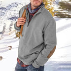 Comfortabele Half-Zip Trui Voor Heren Met Elleboogstukken