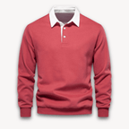 Comfortabele Lange Mouw Polo Trui Voor Heren