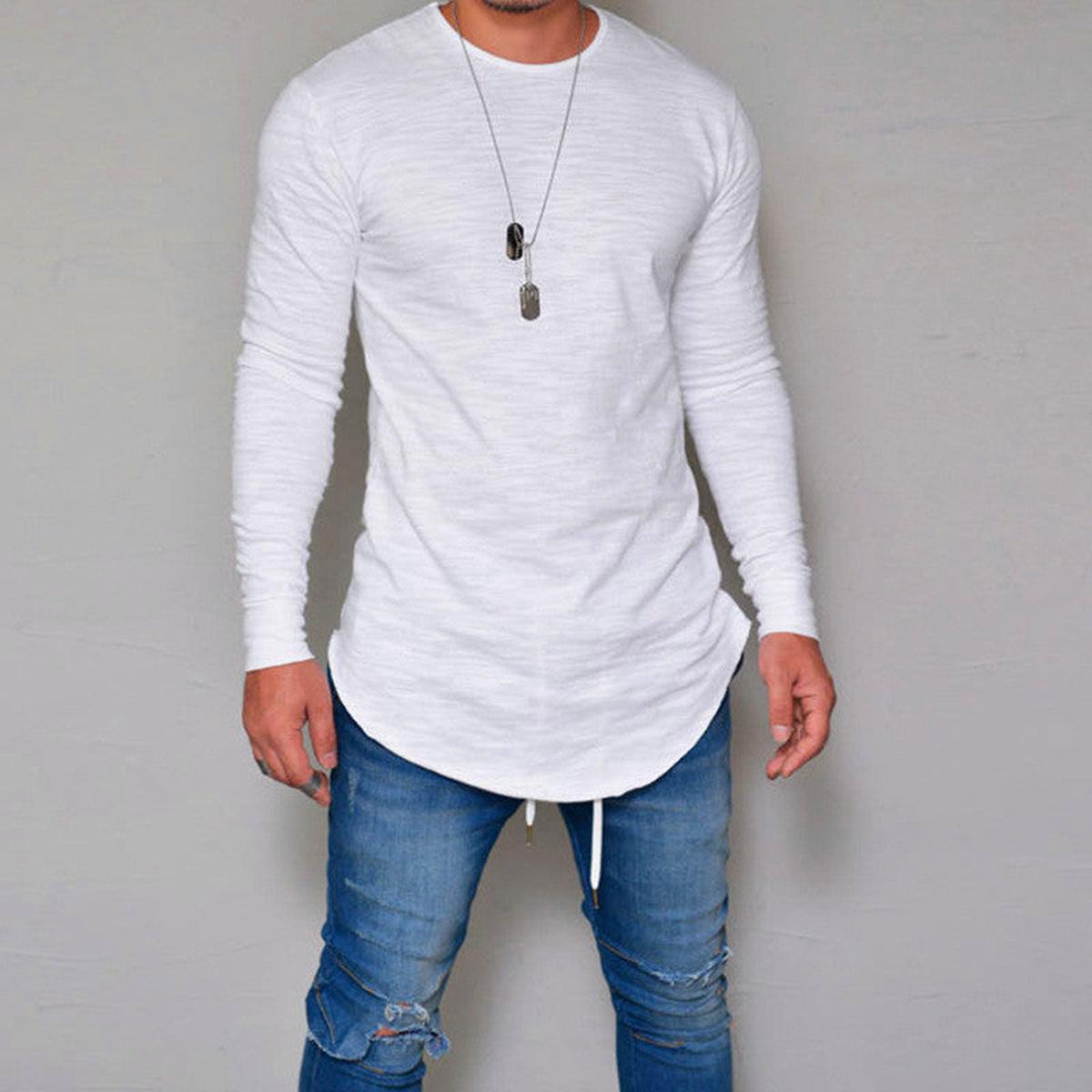 Comfortabele Slim Fit Lange Mouwen T-Shirt Voor Heren