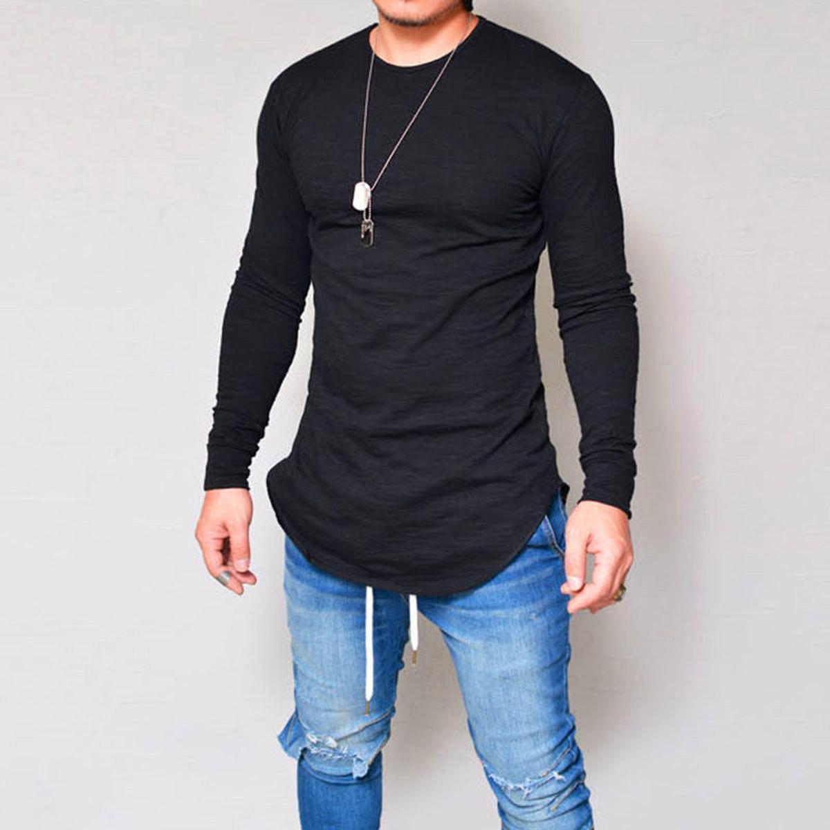 Comfortabele Slim Fit Lange Mouwen T-Shirt Voor Heren