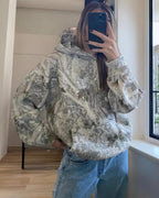 Cozy Hoodie Met Capuchon, Achterprint En Zakken