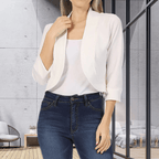 Cropped Damesblazer Voor Kantoor En Vrije Tijd - Figuurvriendelijke Pasvorm