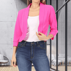 Cropped Damesblazer Voor Kantoor En Vrije Tijd - Figuurvriendelijke Pasvorm