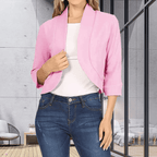 Cropped Damesblazer Voor Kantoor En Vrije Tijd - Figuurvriendelijke Pasvorm