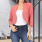 Cropped Damesblazer Voor Kantoor En Vrije Tijd - Figuurvriendelijke Pasvorm