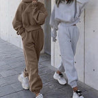 Dames 2-delig Trainingspak met Hoge Taille Broek en Hoodie