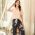 Dames Ademend Zachte Pyjama Set Met Elastische Taille