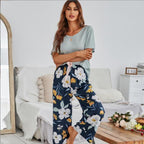 Dames Ademend Zachte Pyjama Set Met Elastische Taille