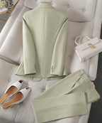 Dames Blazer En Broek Set - Tijdloze Twee-Delige Outfit Voor Kantoor En Casual Gelegenheden