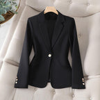 Dames Blazer met Reverskraag en Slim Fit