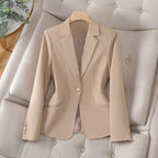 Dames Blazer met Reverskraag en Slim Fit