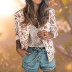 Dames Bloemenprint Jas - Lichtgewicht & Duurzaam