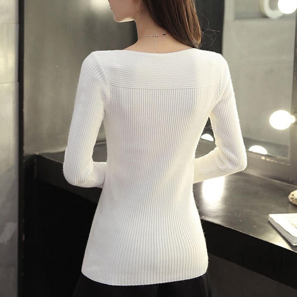 Dames Bootnek Trui Slim Fit Voor Kantoor En Casual Gebruik