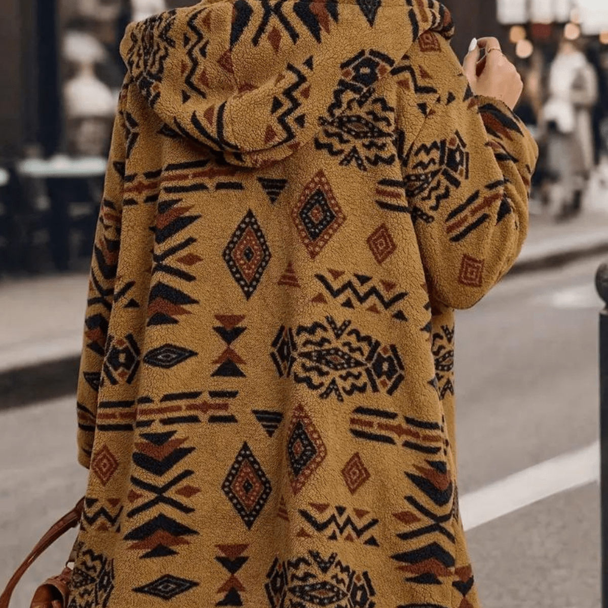 Dames Camel Kleurige Capuchonjas Voor Herfst En Winter