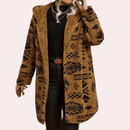 Dames Camel Kleurige Capuchonjas Voor Herfst En Winter