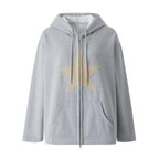 Dames Casual Hoodie Met Verstelbare Capuchon En Rits