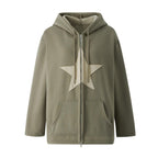 Dames Casual Hoodie Met Verstelbare Capuchon En Rits
