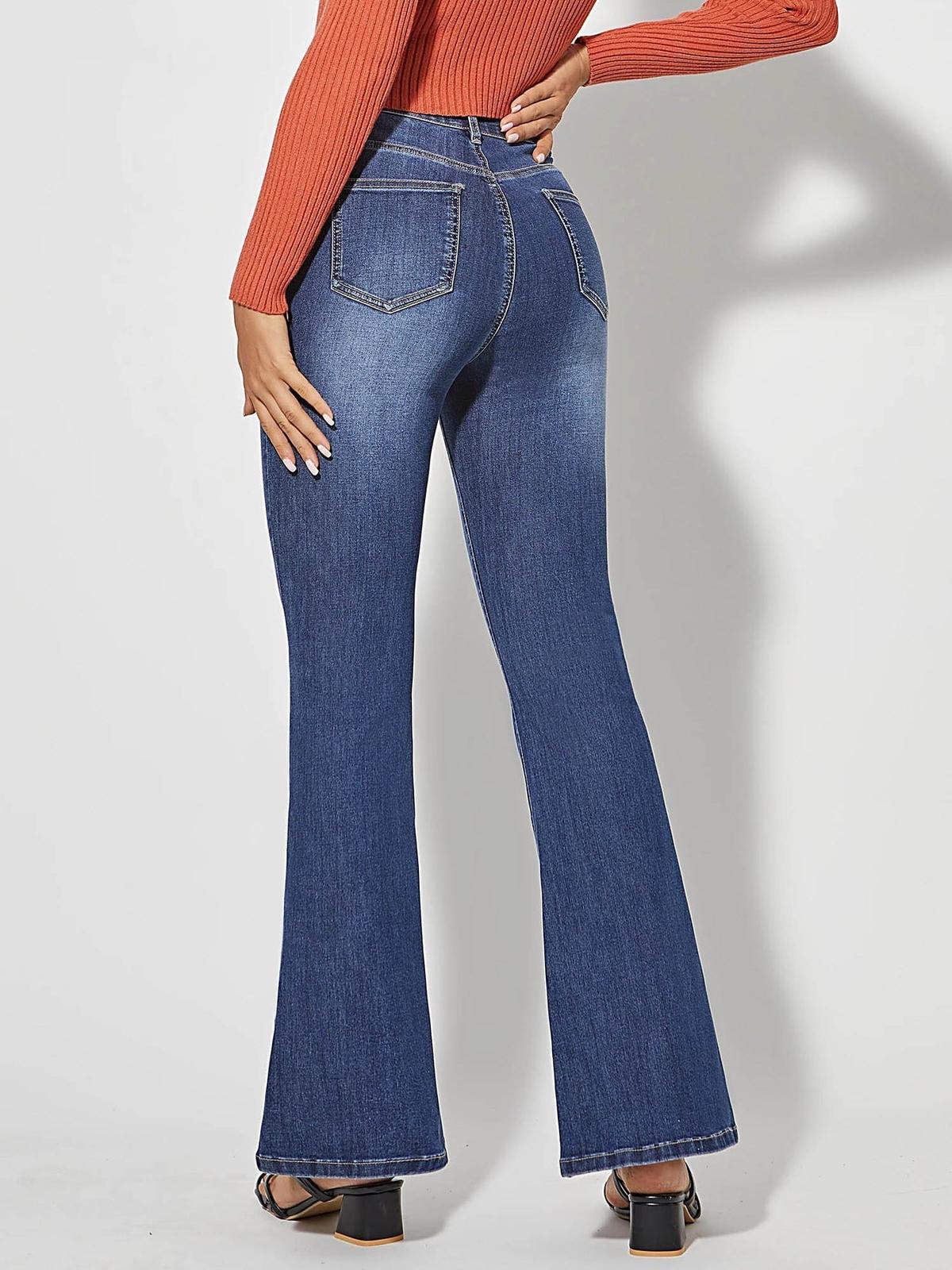 Dames Casual Stretch Denim Jeans Met Flatterende Pasvorm