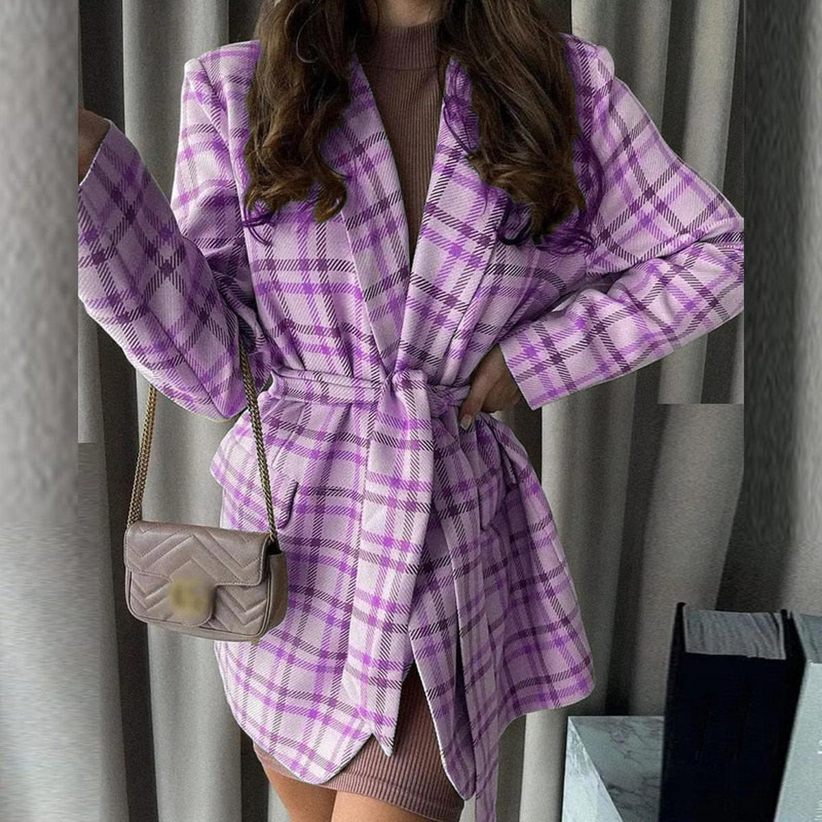 Dames Chique Mode Jas Met Taille Riem