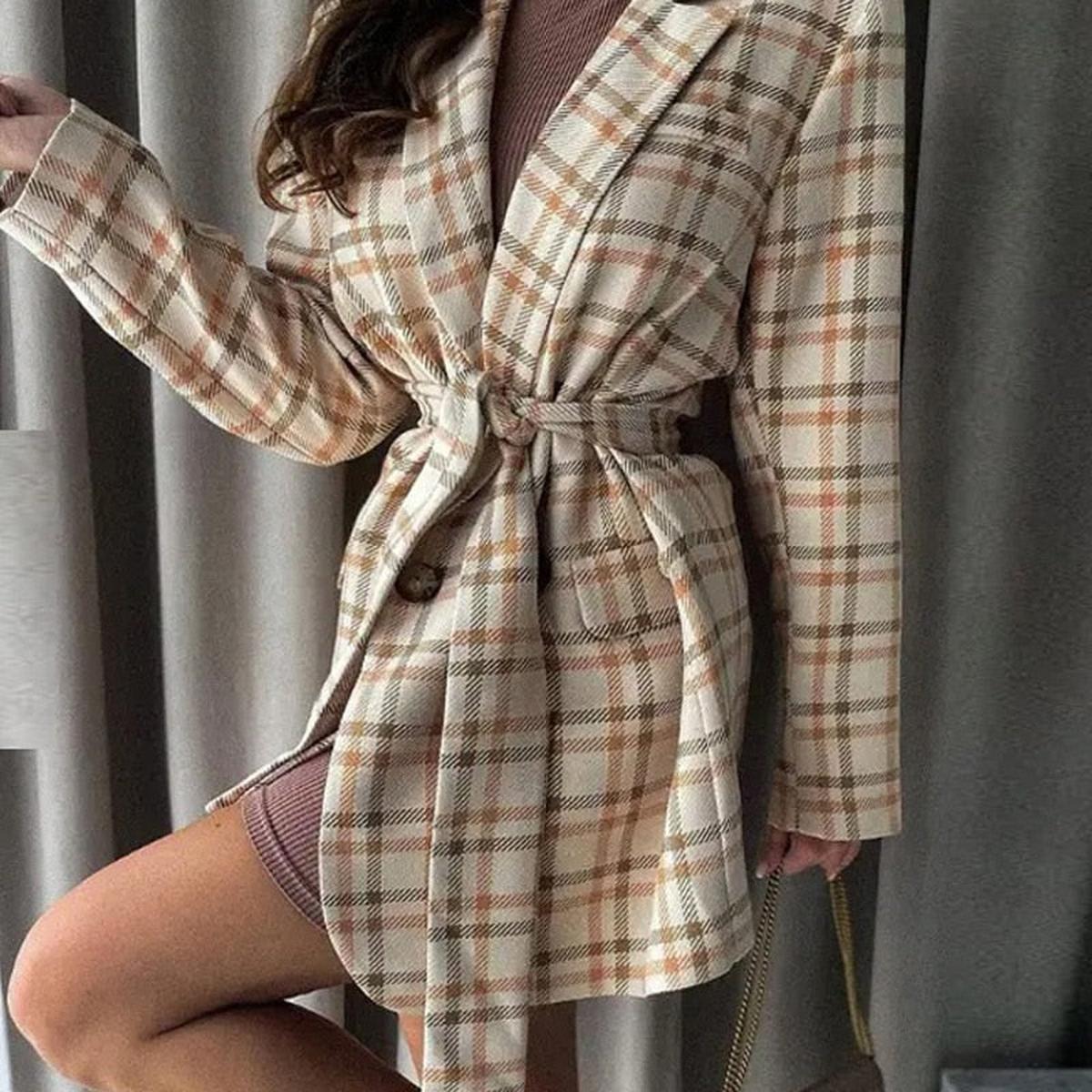 Dames Chique Mode Jas Met Taille Riem