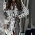 Dames Chique Mode Jas Met Taille Riem