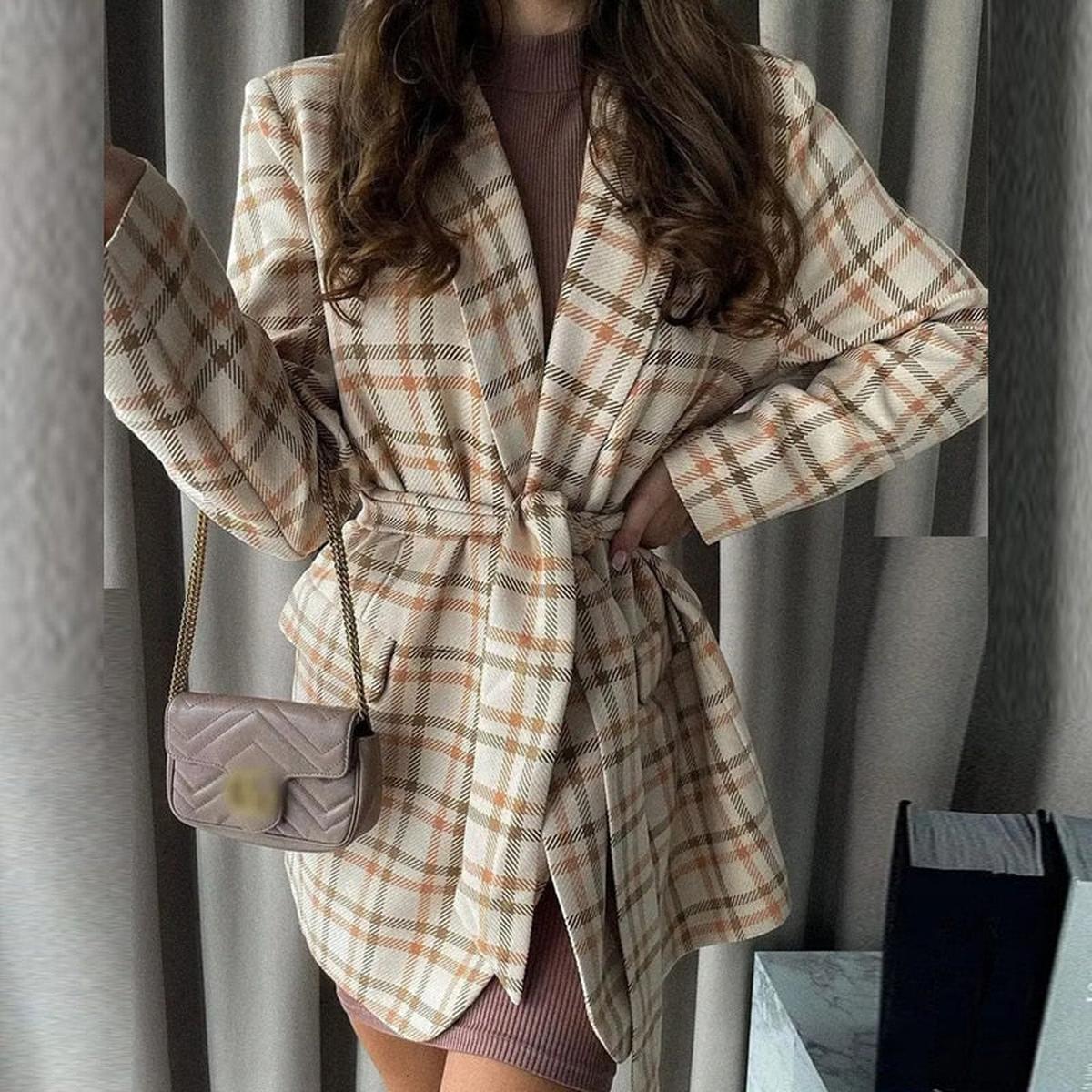 Dames Chique Mode Jas Met Taille Riem