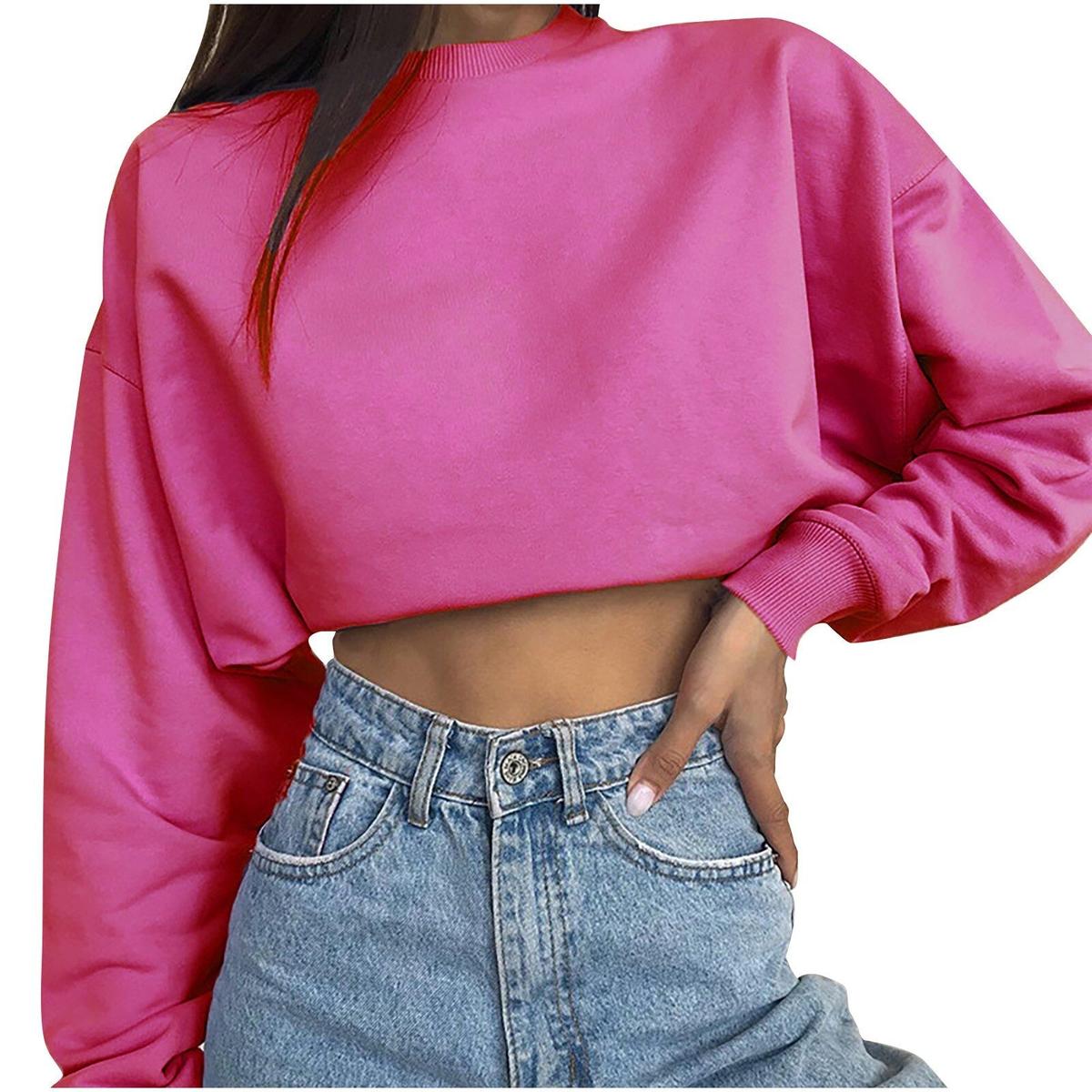Dames Cropped Lange Mouwen Trui