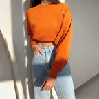 Dames Cropped Lange Mouwen Trui