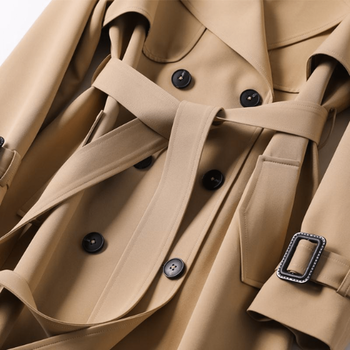Dames Dubbelzijdige Trenchcoat met Riem
