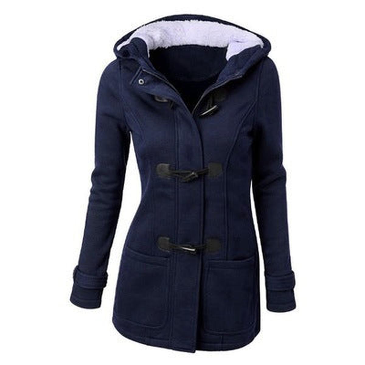 Dames Fleece/Teddy Gevoerde Jas met Capuchon