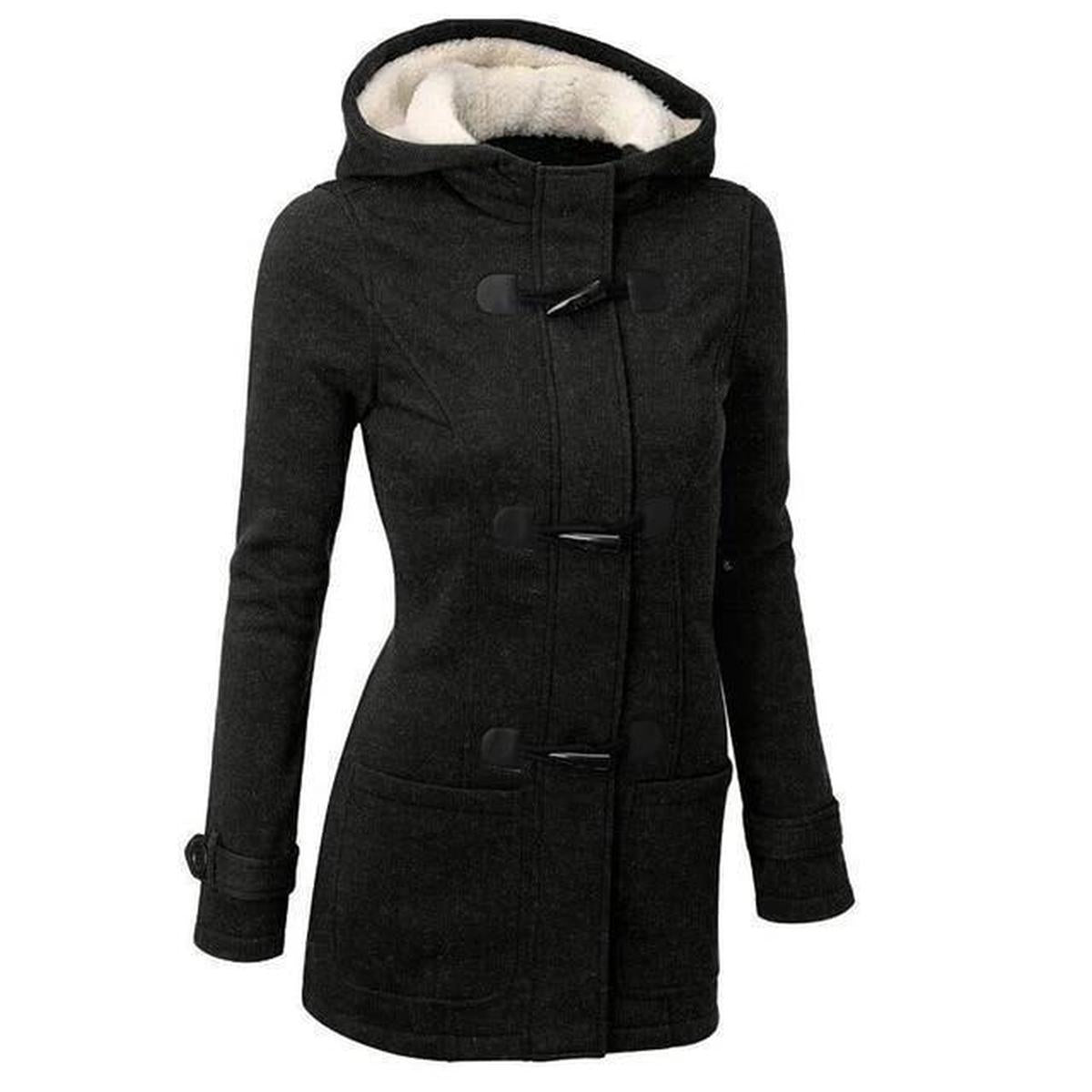 Dames Fleece/Teddy Gevoerde Jas met Capuchon
