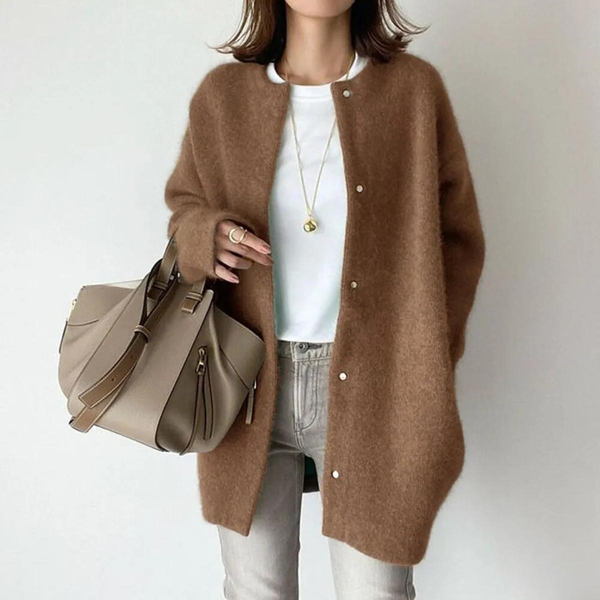 Dames Gebreide Cardigan met Knoopsluiting