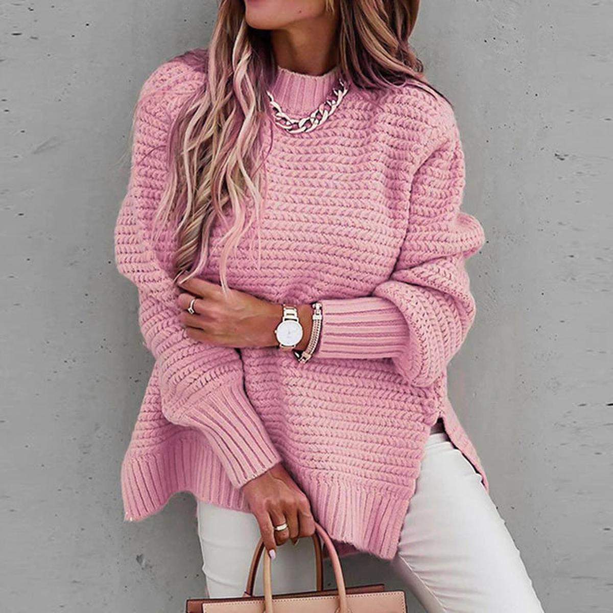Dames Gebreide Sweatshirt Met Verfijnde Accenten