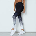 Dames Hoge Taille Sport Leggings Van Rekbare Stof