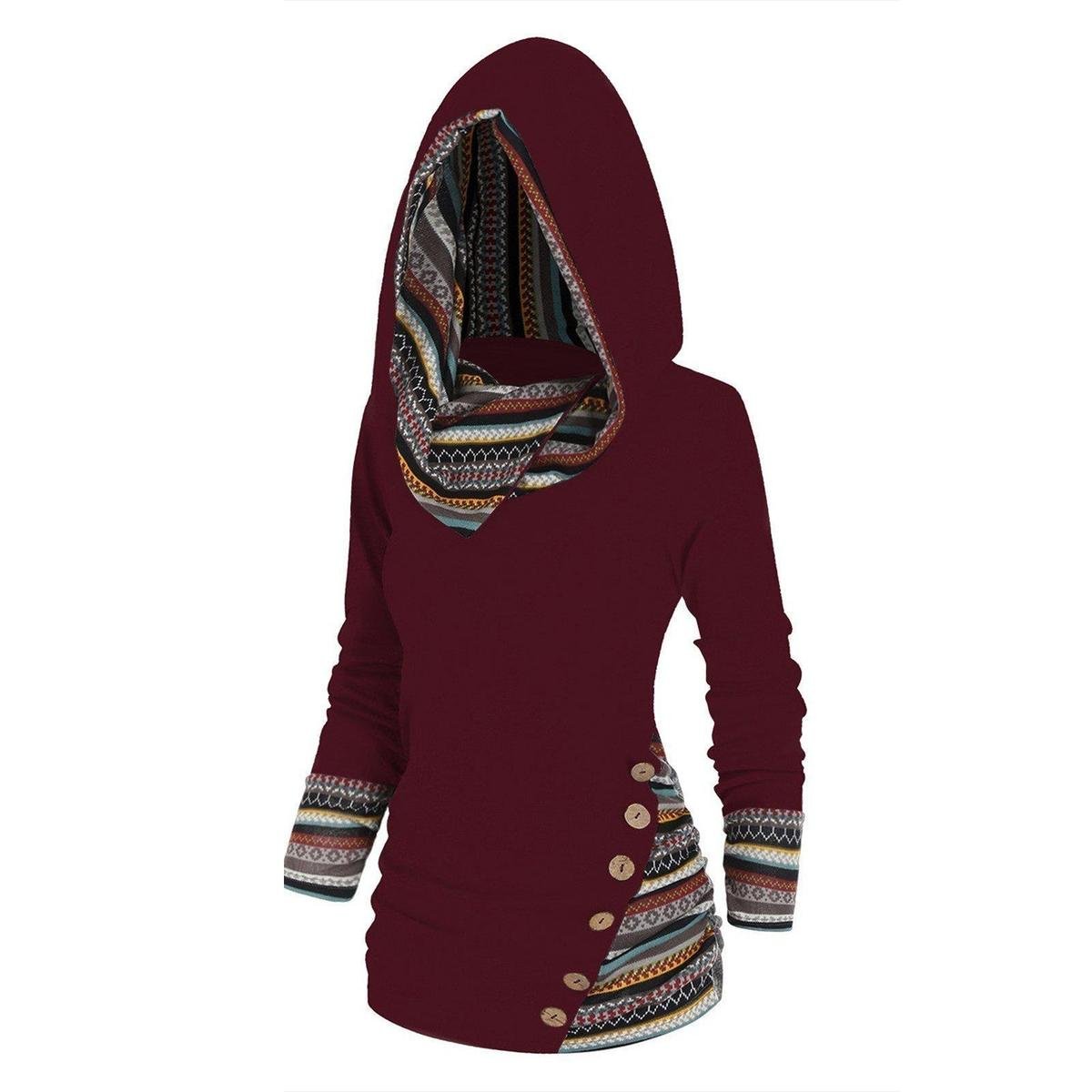 Dames Hoodie Met Tribal Patroon Comfortabele Stijl