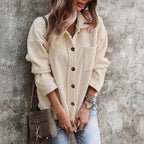 Dames Jas Getailleerd Vilt Look