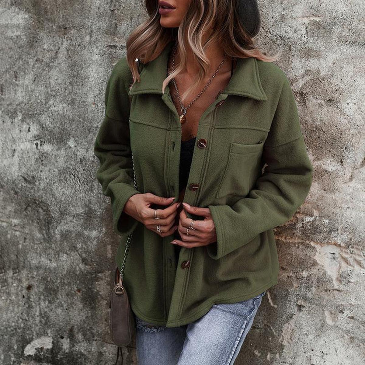 Dames Jas Getailleerd Vilt Look